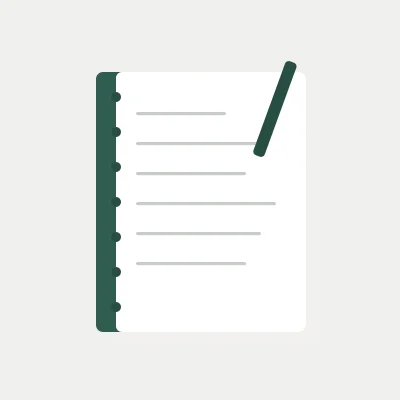 A spiral-bound notebook with a pencil across the corner