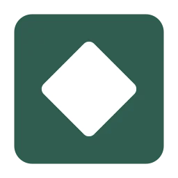 A rounded green square with a white diamond