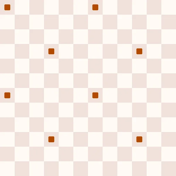 A check of pale squares with an orange mark in every third